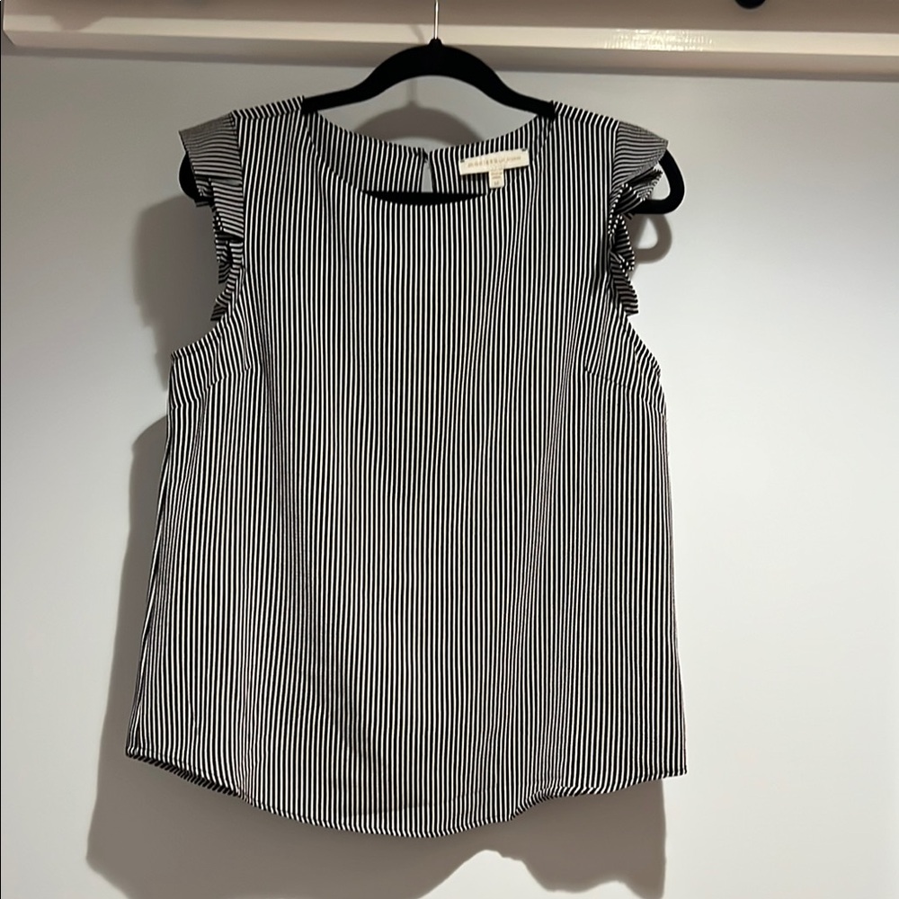 Black and White Striped Women's Top